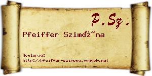 Pfeiffer Szimóna névjegykártya